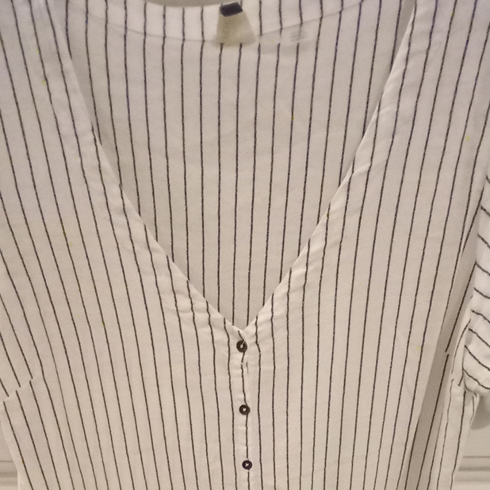 Roxy White With Black Stripes Blouse